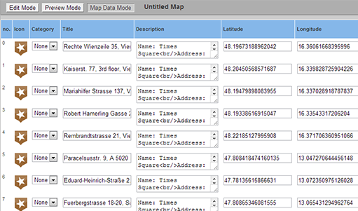 Google Map Data Mode